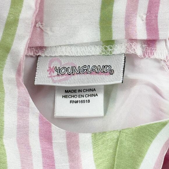 Youngland Infant 18M Easter Dress Pink Green Striped with Bloomers Spring Outfit - Picture 7 of 13